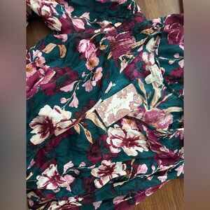 Medium NWT Band of the Free Teal Floral Midi Wrap Dress